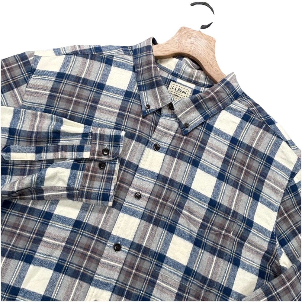 LL Bean Flannel Shirt‎ Mens XXL Tall Traditional Fit Button Down Plaid Workwear